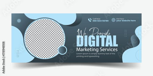 Modern promotional facebook cover banner design for business marketing agency