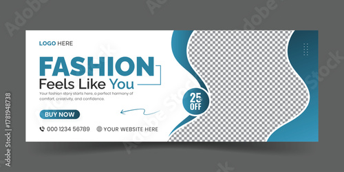 Modern fashion discount sale social media cover design template