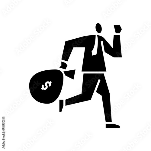 corruption glyph icon. thief illustration.