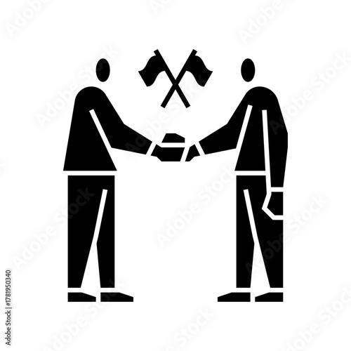 diplomacy glyph icon. diplomatic agreement illustration.