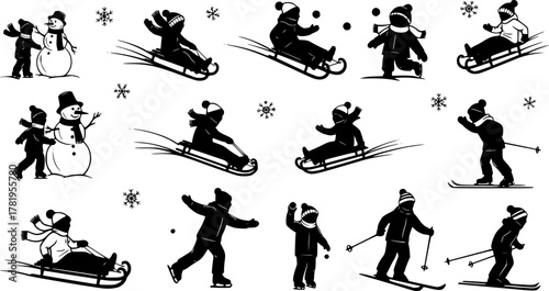 Dynamic snowboarders leap and glide across snowy cliffs in a thrilling winter adventure.
