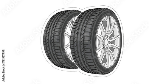 Tires Stacked Ready For The Road - Automotive Rubber Safety