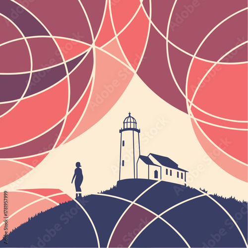 Person near lighthouse