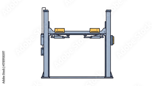 Automotive Lift Illustration Garage Equipment for Vehicle Maintenance and Repair