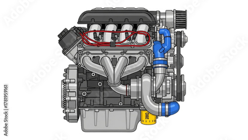 Schematic Illustration of a Gasoline Engine Assembly