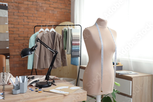 Interior of atelier with ta...