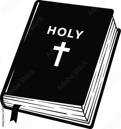 Holy Bible Book Vector Illustration Symbol of Christian Faith