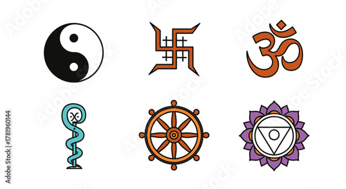 Collection of religious and spiritual symbols
