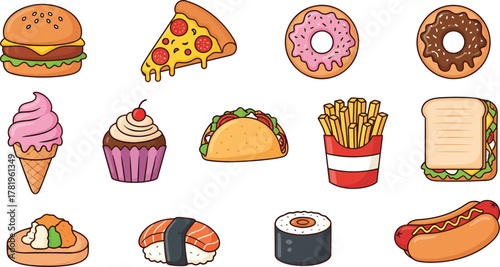 Delicious Fast Food Variety Collection Pack Art