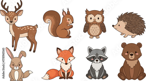 Cute Woodland Forest Animals Adorable Baby Creatures