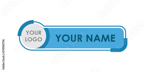 Name tag icon in flat style. Business card vector illustration on isolated background. Corporate template sign business concept.