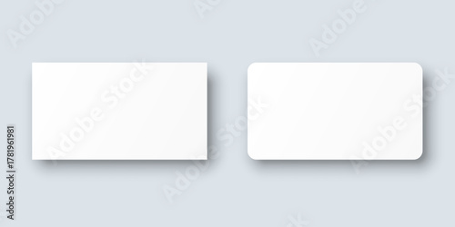 White business card icon in flat style. Blank template vector illustration on isolated background. Sticker, sheet, label, banner sign business concept.