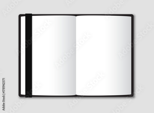 Realistic notebook mockup icon in flat style. Notepad vector illustration on isolated background. Booklet sign business concept.