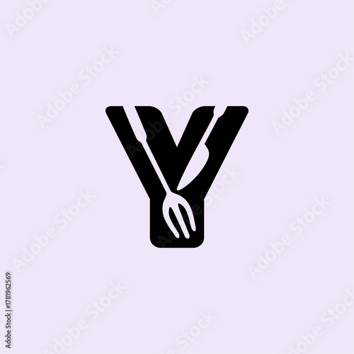 Knife Pork Letter Y Logo.eps