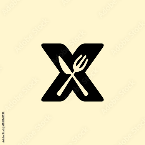 Knife Pork Letter X Logo.eps