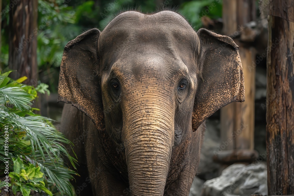 Fototapeta premium Rescue Mission for the Critically Endangered Sumatran Elephant in Bali, Indonesia - A Symbol of Asian Wildlife Conservation