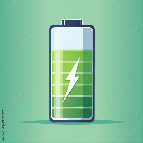 Icône de batterie pleine stylisée isolée