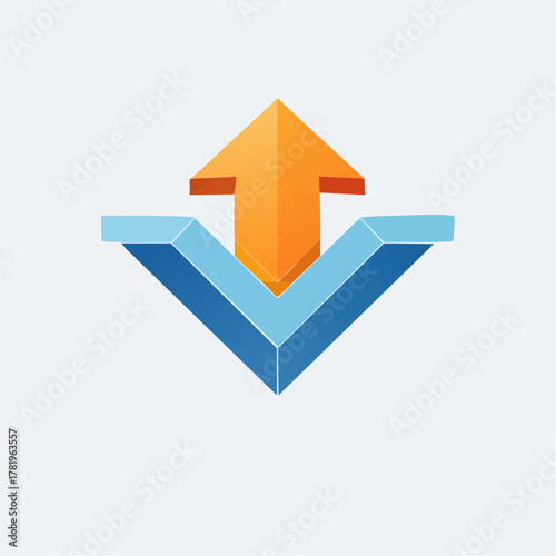 Flèche abstraite directionnelle isolée vectorielle