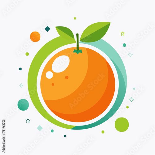 Orange stylisée vectorielle isolée