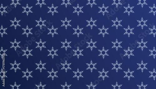 Seamless snowflakes Pattern on blue gradient Background for Festive Decorations and Holidays. Christmas Background