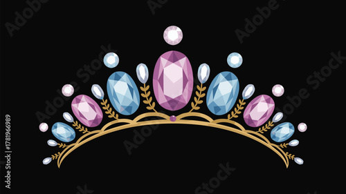 Elegant Gemstones Tiara Princess Decoration