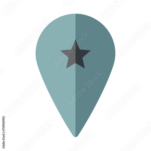 Minimalist Location Pin Icon with Star Symbol.