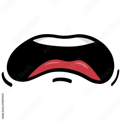 Mouth Crying Cartoon Face Expression Drawing Vector Illustration