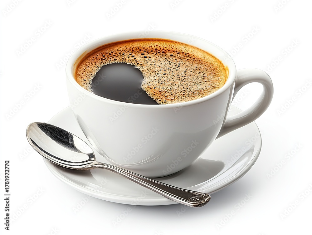 Obraz premium Close-up Black Coffee Cup, Rich Americano Beverage for Food & Beverage Advertising