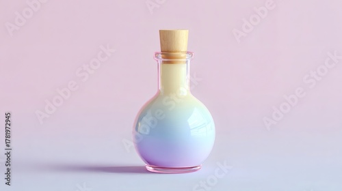 Magical Halloween Still Life Aesthetic, Pastel Halloween Potion Bottle glowing with pastel halloween potion bottle details and Soft Glowing Potion Bottle Photography