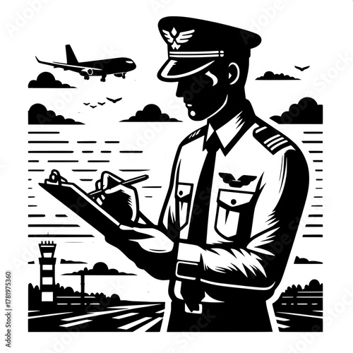 Runway Safety Officer with Clipboard