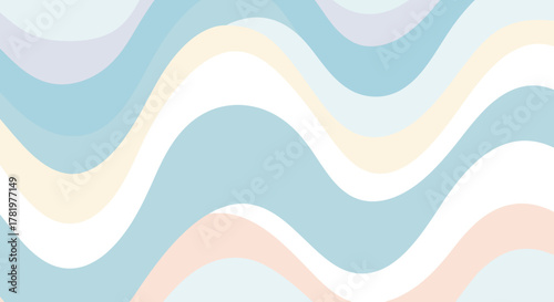 Abstract pattern of smooth, undulating pastel waves, offering a calm and fluid visual concept with a harmonious color palette for contemporary design projects