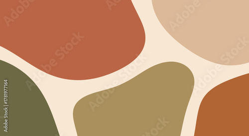 Foto Abstract earthy tones background, organic shapes in terracotta, tan, beige, and