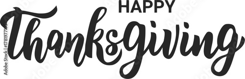 Celebrate autumn's bounty with vibrant maple leaves surrounding warm 'Happy Thanksgiving' lettering perfect for seasonal greetings