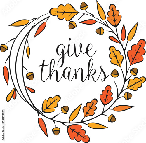 Beautiful autumn wreath with 