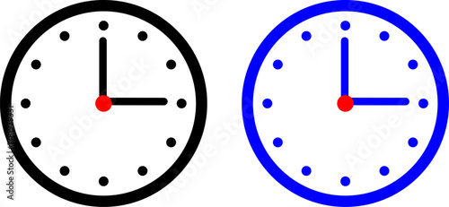 Clocks show different times and schedules time management concept deadlines
