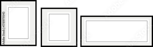 Mockup of three frames side by side in different sizes