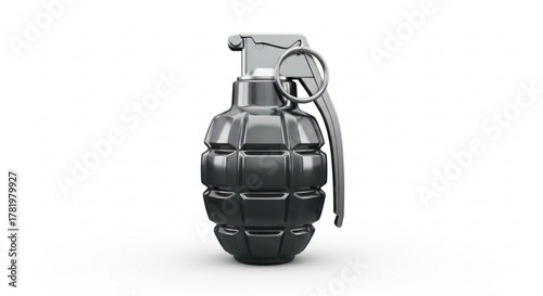a 3d rendering of a hand grenade, representing danger, conflict, and explosive power