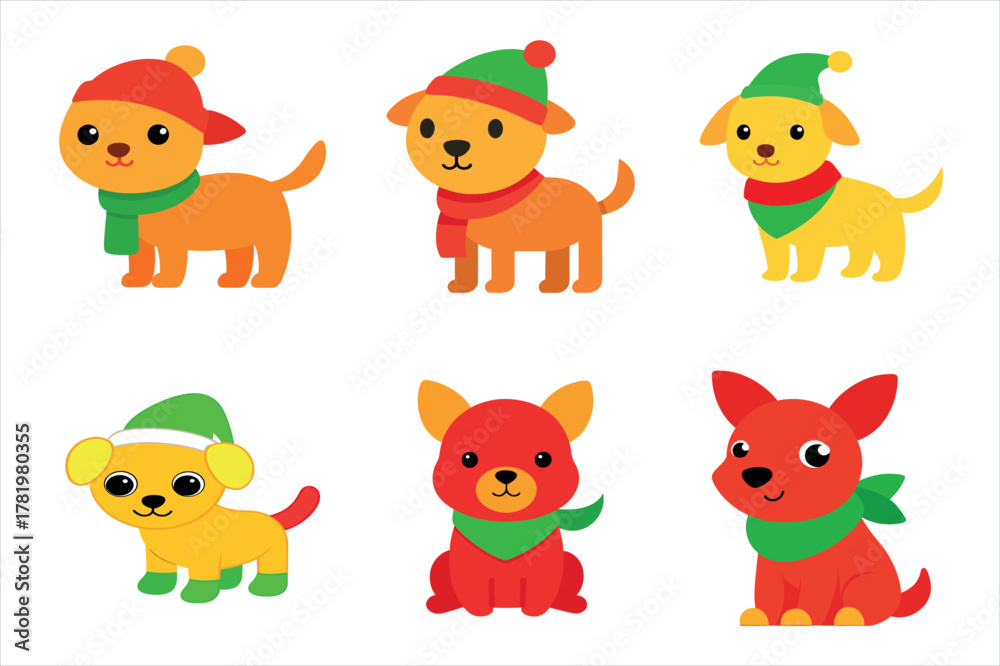 Naklejka premium Happy Cartoon Puppy Vector Design