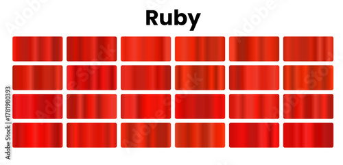 Vibrant ruby gradients, deep red gem hues, luxurious and passionate tones, perfect for bold designs, rich art, and precious textures, elegant and striking appeal