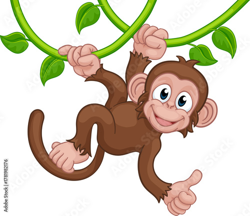 A monkey cartoon character ...