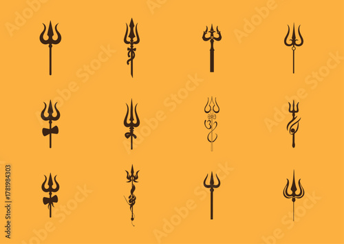Lord Shiva Vector Illustration – Hindu God Mahadev, Trishul, and Third Eye Artwork