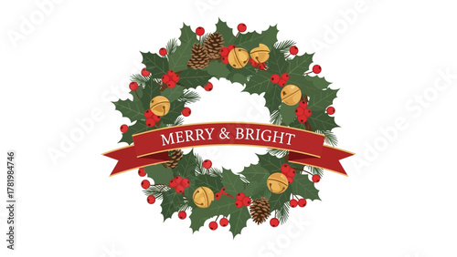 Festive Wreath Greeting: This wreath is a harmonious blend of festive spirit. It's a visual treat to celebrate the most joyful time of the year.