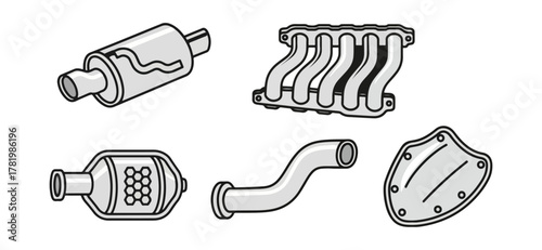 Automotive components illustration