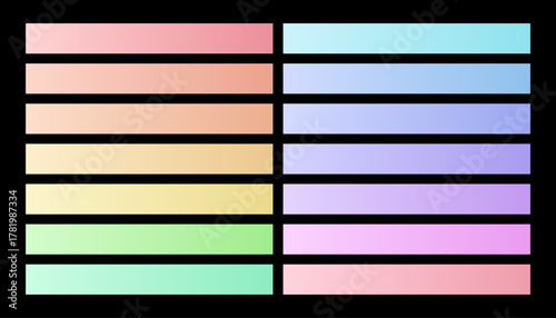A Grid of Soft Pastel Color Blocks Arranged in Two Columns