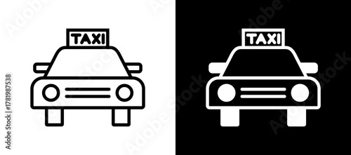 Taxi whiteblack icon