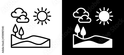 Summer whiteblack icon