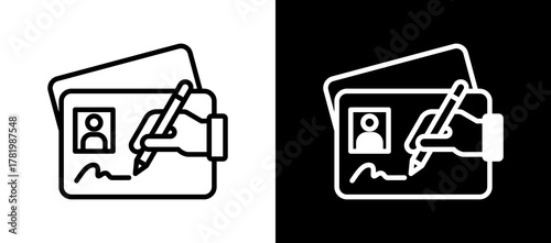 Postcard whiteblack icon