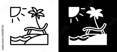 Vacation whiteblack icon