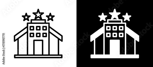 Hotel whiteblack icon