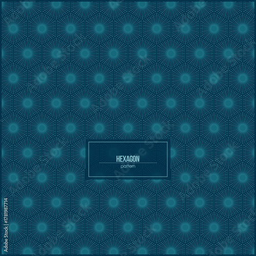 creative hexagon pattern with multiple needles inside and dark background